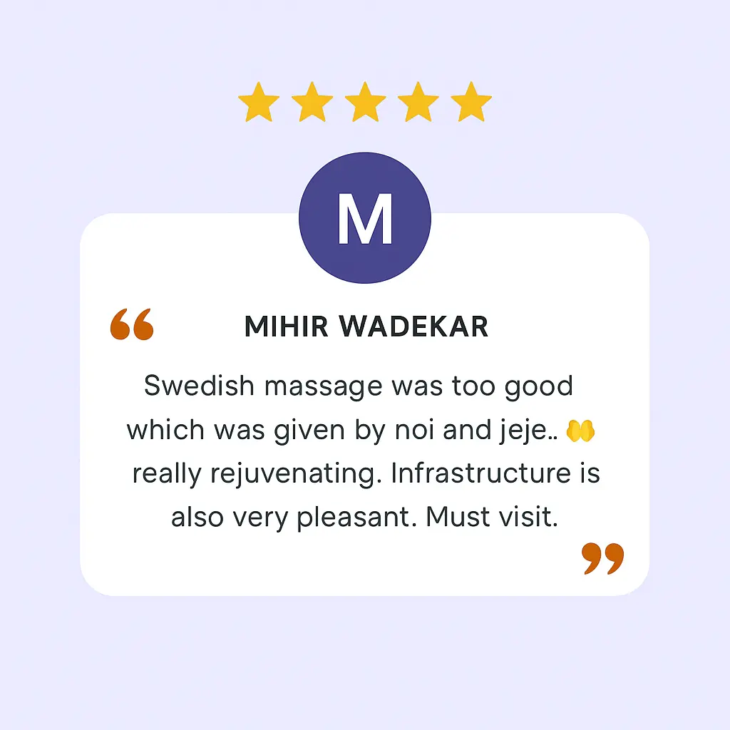 Vk empire spa and saloon in thoraipakkam user review - Swedish massage was too good which was given by noi and jeje really rejuvenating. Infrastructure is also very pleasant. Must visit